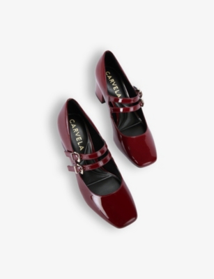 CARVELA WOMENS CARVELA HARPER MARY-JANE HEELED PATENT-LEATHER PUMPS 