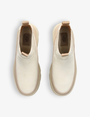 Ugg Womens Cream Comb Brisbane Ridged-sole Faux-leather Chelsea Boots In Cream Comb