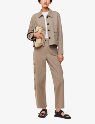 Whistles Womens Cream Marie Boxy-fit Button-up Cotton Jacket In Cream