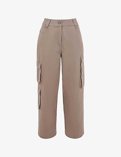 WHISTLES: Phoebe regular-fit high-rise cotton trousers