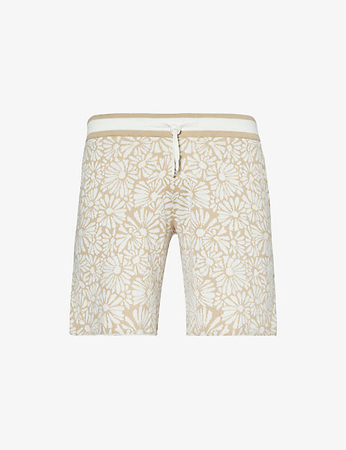 CHE: Daisy floral-jacquard cotton knitted shorts