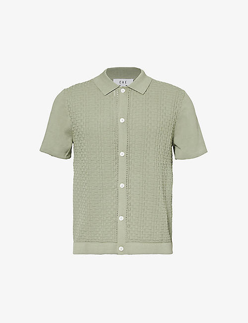CHE: Links short-sleeved regular-fit cotton-knit shirt