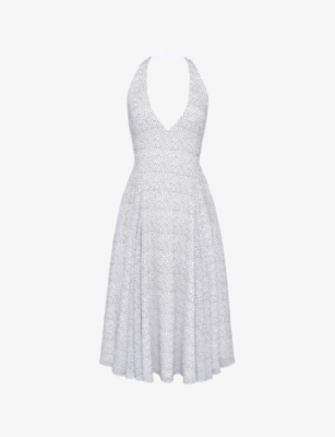 HOUSE OF CB: Solada floral-pattern woven midi dress