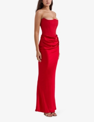 HOUSE OF CB: Persephone corseted woven maxi dress