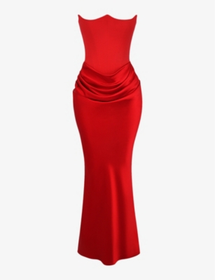 HOUSE OF CB: Persephone corseted woven maxi dress
