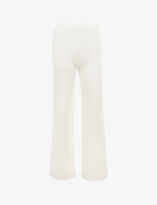 HOUSE OF CB: Vanna flared-hem knitted trousers