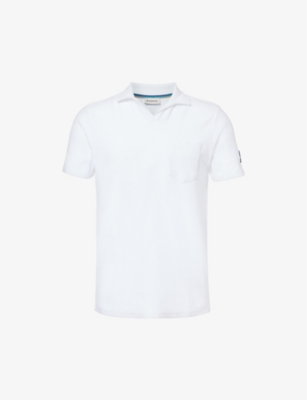 Shop Sandbanks Men's White Towel Polo Shirt
