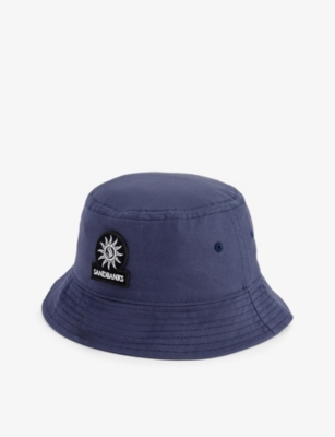 SANDBANKS: Logo-patch wide-brim organic-cotton bucket hat