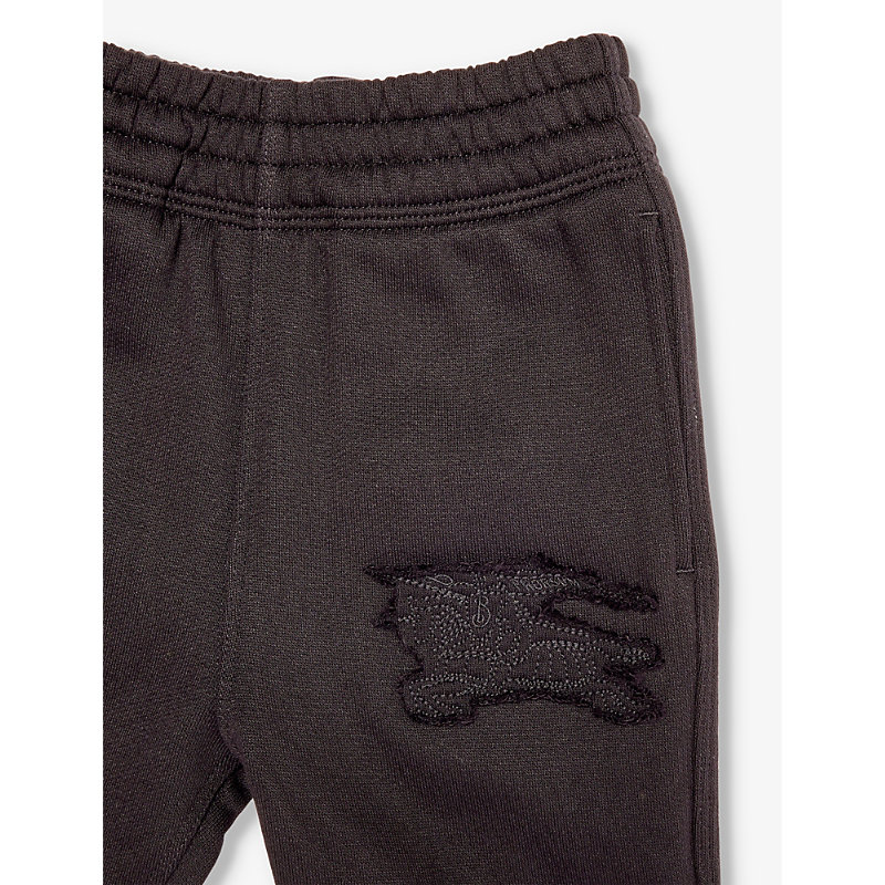 Shop Burberry Black Jackson Brand-patch Cotton-jersey Jogging Bottoms 6-24 Months