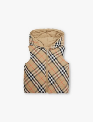 BURBERRY: Axel checked padded down gilet 12 months - 2 years