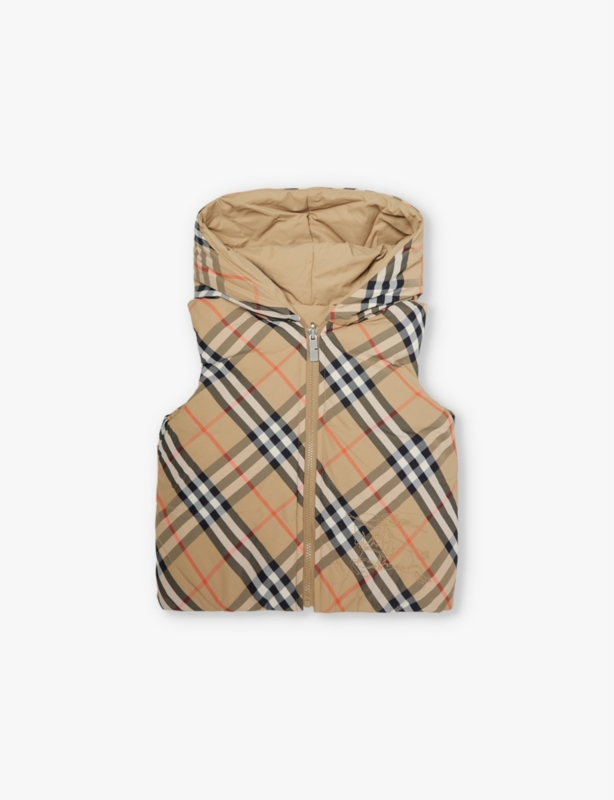 Axel checked padded down gilet 12 months - 2 years