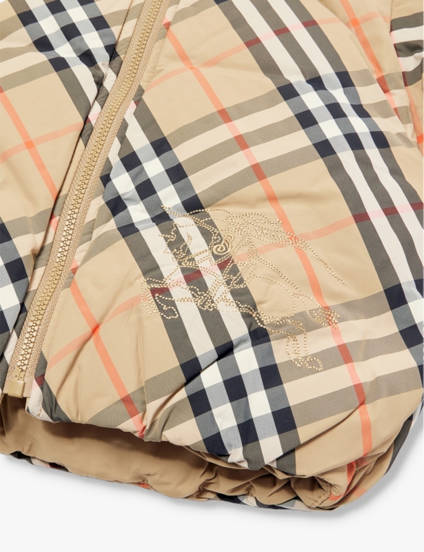 Axel check-print shell-down jacket 12 months-2 years