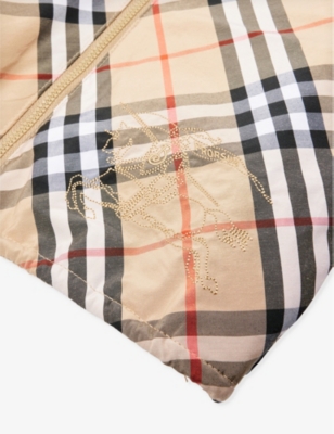 Burberry Sand Ip Check Rufus Check-print Cotton Jacket 12 Months-2 Years In Sand Ip Check