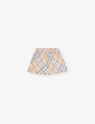BURBERRY: Marcy check-print stretch-cotton shorts 3-14 years