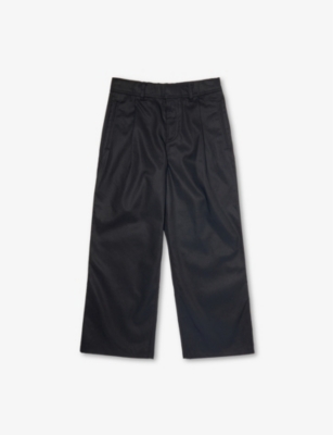 Burberry Boys Black Kids Carven Straight-leg Woven-blend Trousers