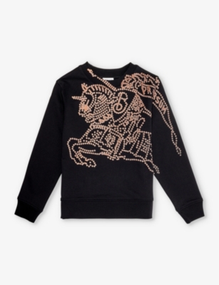 Burberry Boys Black Kids Mathew Logo-print Cotton-jersey Sweatshirt 4-12 Years