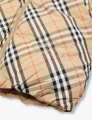 Axel check-print shell-down jacket 3-14 years