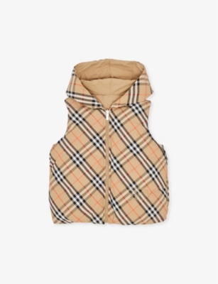 BURBERRY: Axel check-print hooded 4-14 years