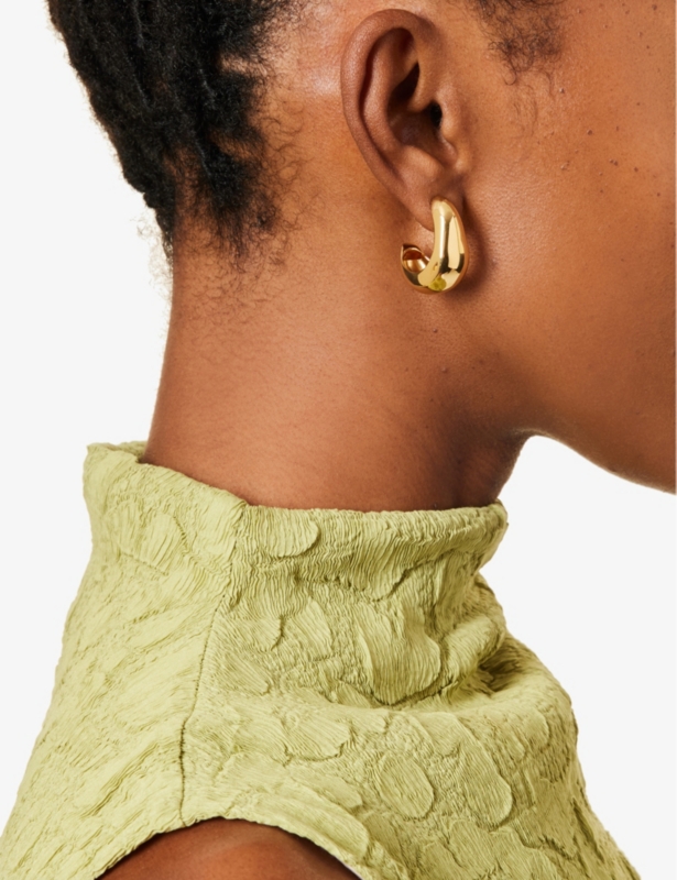 Dome Medium 18ct Yellow Gold-Plated Brass Hoop Earrings