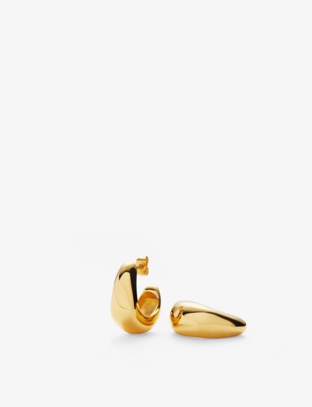 Dome Medium 18ct Yellow Gold-Plated Brass Hoop Earrings