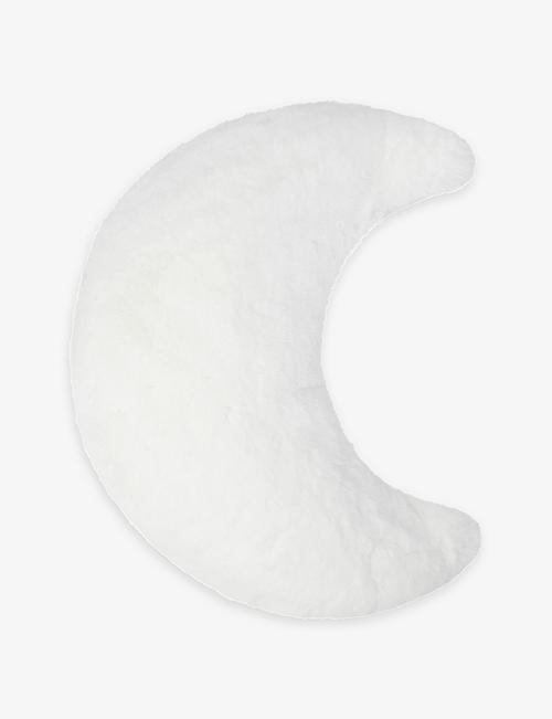 THE LITTLE WHITE COMPANY: Moon faux-fur cushion 36cm x 40cm