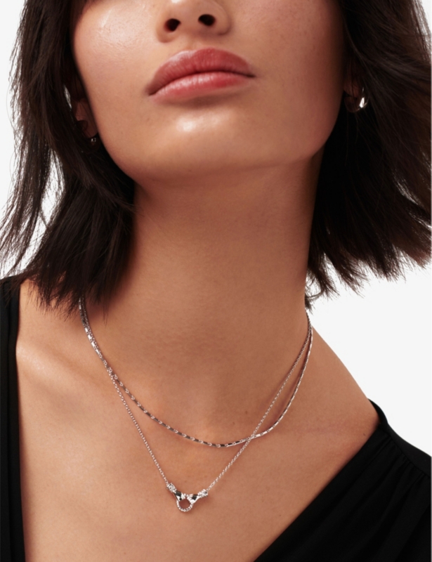Missoma x Harris Reed  Good Hands silver-plated brass, cubic zirconia and black onyx pendant necklace