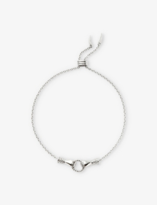 Missoma Womens Silver X Harris Reed Good Hands Silver-plated Brass And Cubic Zirconia Bracelet In Silver
