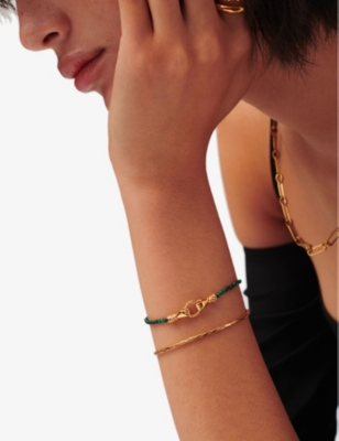 Missoma Womens  X Harris Reed Good Hands 18ct Recycled Yellow Gold-plated Brass, Cubic Zirconia And M In Gold