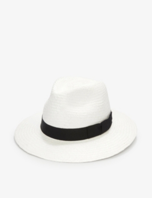 THE WHITE COMPANY: Christy contrast-band woven panama hat