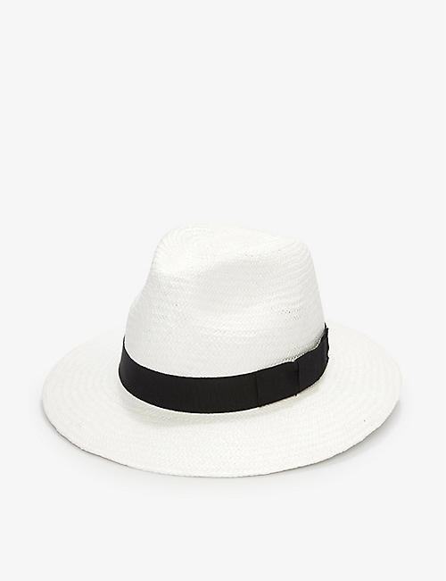 THE WHITE COMPANY: Christy contrast-band woven panama hat