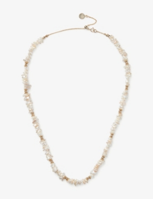 THE WHITE COMPANY: Shell Chip gold-plated brass necklace