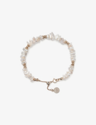 THE WHITE COMPANY: Shell Chip gold-plated brass bracelet