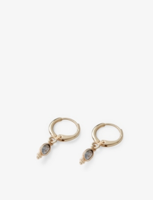 Shop The White Company Women's Gold Labradorite Gold-plated Brass Earrings