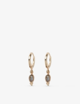 Shop The White Company Women's Gold Labradorite Gold-plated Brass Earrings