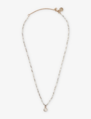 Shop The White Company Women's White Moonstone Beaded Pendant Necklace