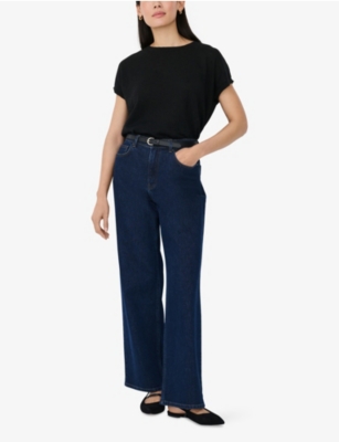 THE WHITE COMPANY: Button-Back Short-Sleeve Cotton And Linen-Blend T-Shirt