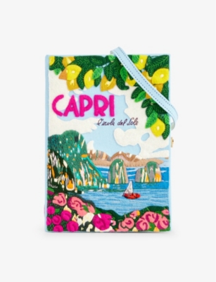 Shop Olympia Le-tan Women's Mer Bio Capri Cotton, Wool And Silk-blend Clutch Bag