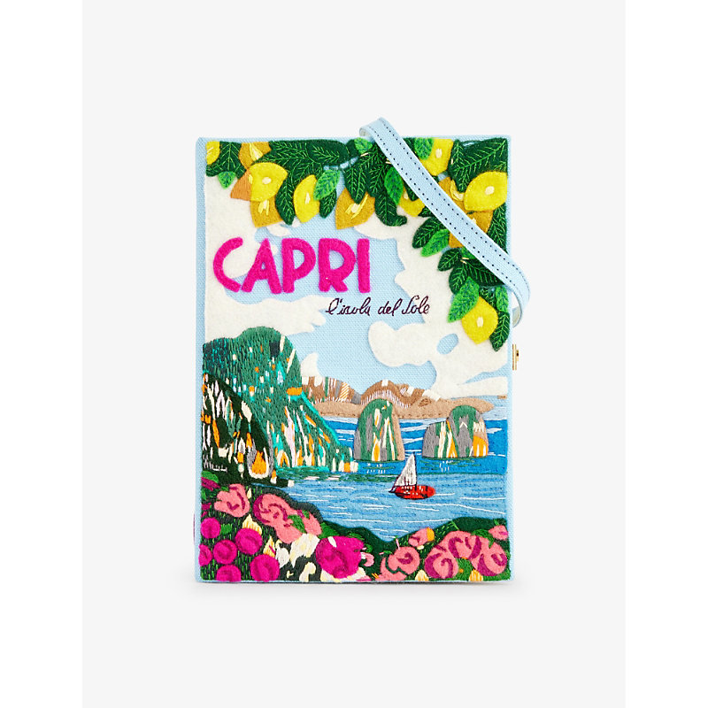 Olympia Le-tan Capri Cotton, Wool And Silk-blend Clutch Bag In Mer Bio