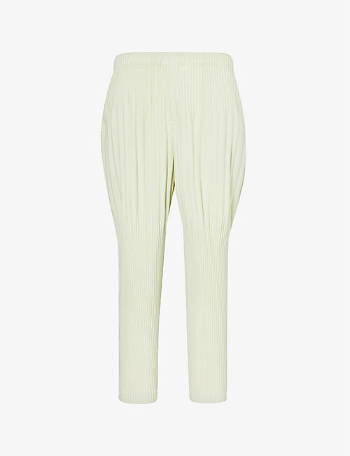 HOMME PLISSE ISSEY MIYAKE: Pleated tapered-leg relaxed-fit knitted trousers