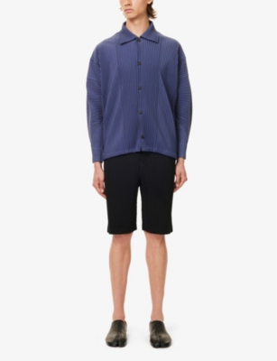 Shop Issey Miyake Homme Plisse  Men's Black May Pleated Knitted Shorts