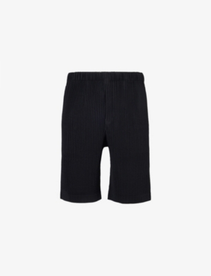 Shop Issey Miyake Homme Plisse  Men's Black May Pleated Knitted Shorts