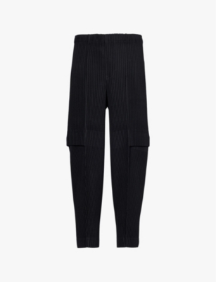 HOMME PLISSE ISSEY MIYAKE: Drawstring-waist relaxed-fit knitted trousers