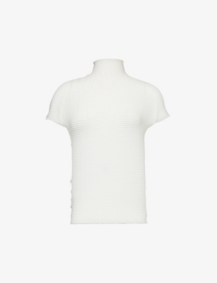 ISSEY MIYAKE switching knit tops off white M