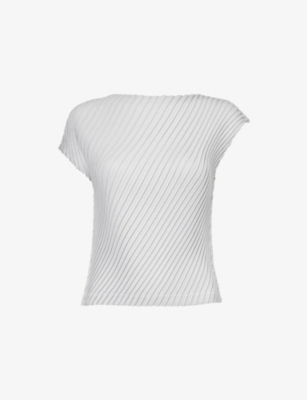 ISSEY MIYAKE: Pleated regular-fit woven top