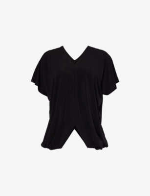 ISSEY MIYAKE: Draped relaxed-fit woven-blend top