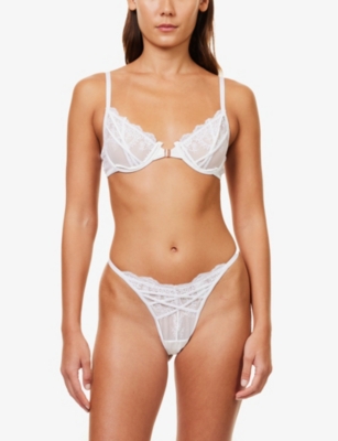 LOUNGE UNDERWEAR: Seduce floral-embroidered stretch-lace bra