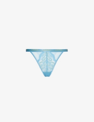 LOUNGE UNDERWEAR: Blossom high-rise stretch-lace thong