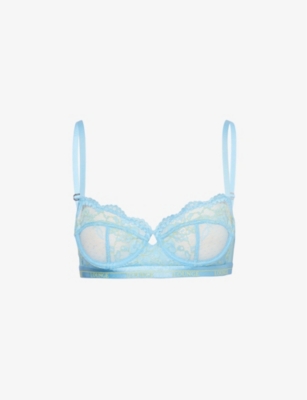 LOUNGE UNDERWEAR: Blossom floral-embroidered stretch-lace bra