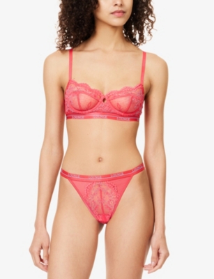 LOUNGE UNDERWEAR: Blossom floral-embroidered stretch-lace bra