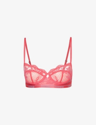 LOUNGE UNDERWEAR: Blossom floral-embroidered stretch-lace bra
